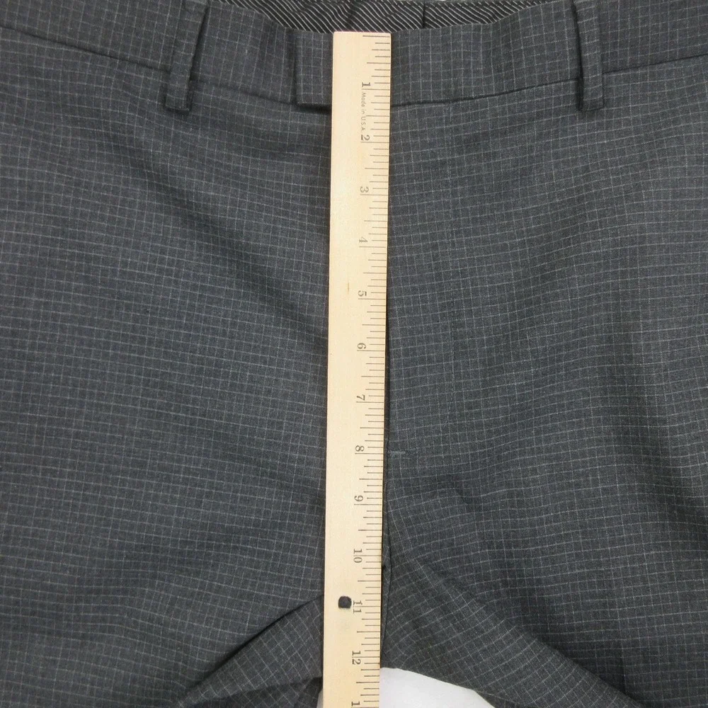 Banana Republic Men's Pants 36x30 Slim Fit Gray Windowpane Check Dress Pants New